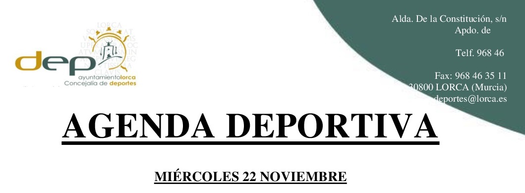 Agenda deportiva 22-26 noviembre