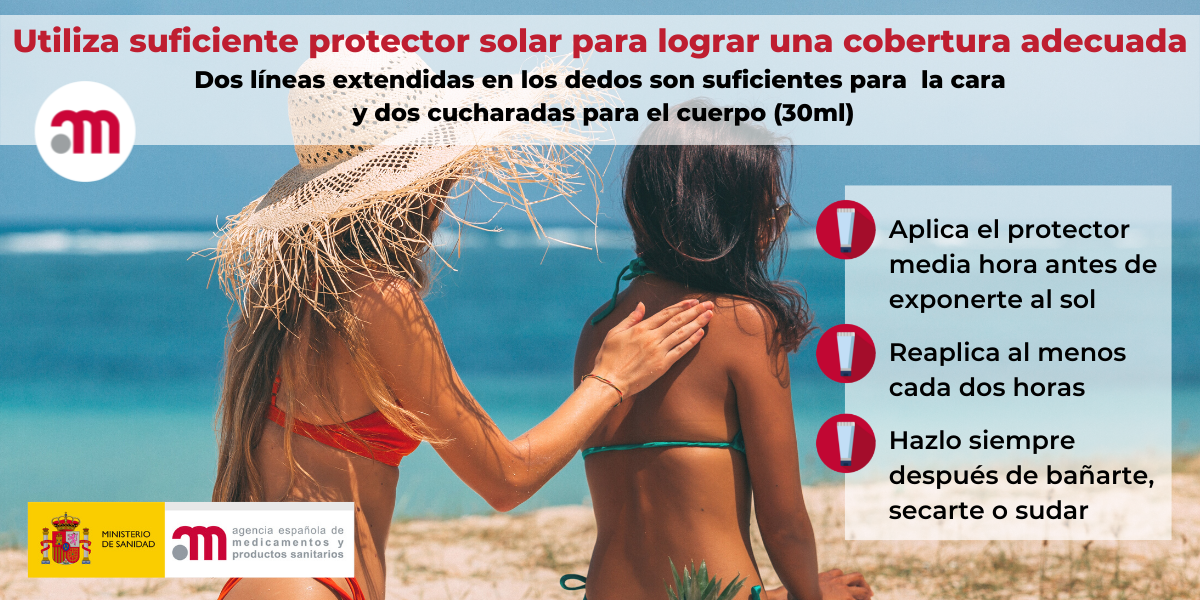 Utiliza suficiente protector solar