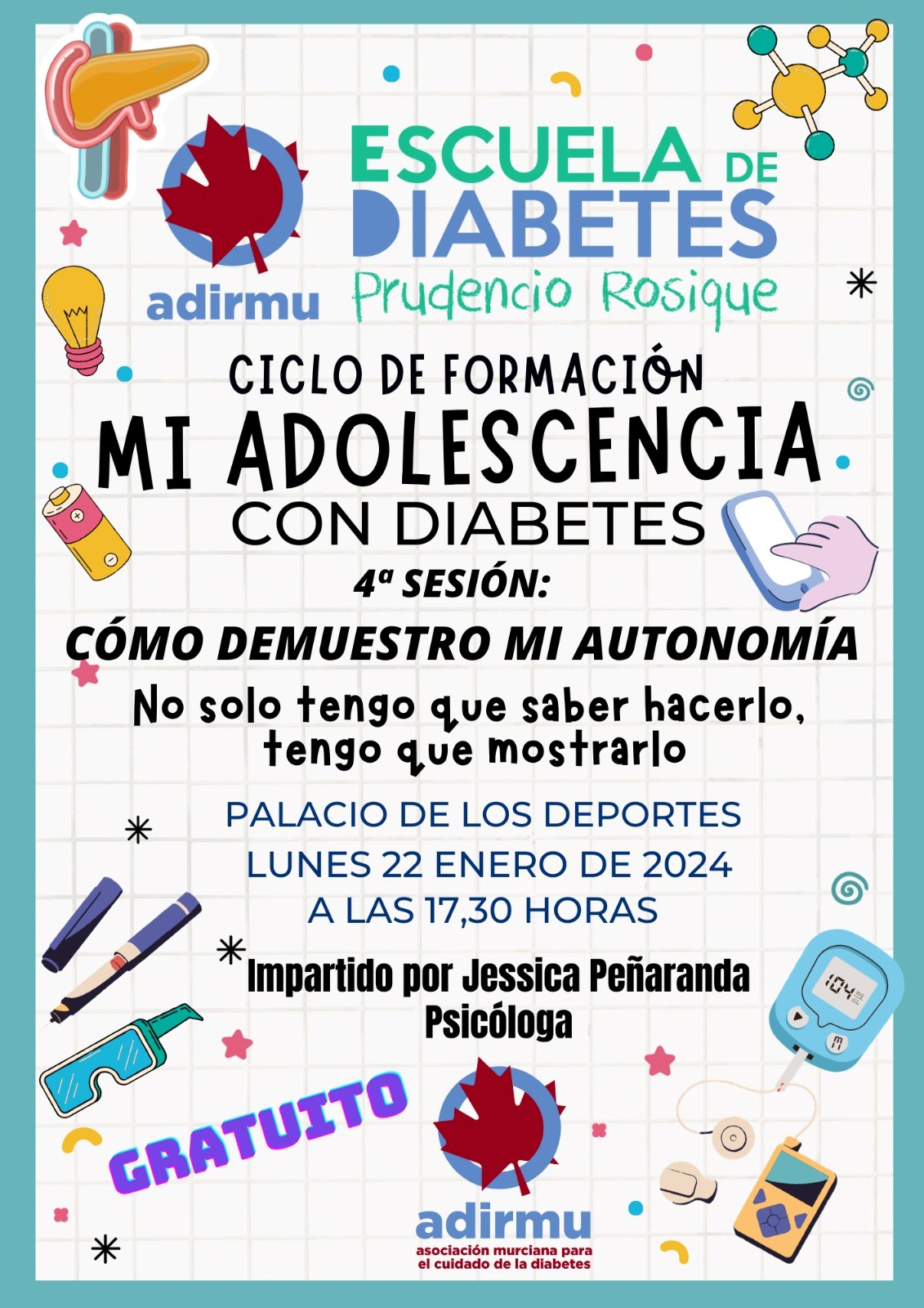 Ciclo de formación: Mi adolescencia con diabetes. 4ª sesión